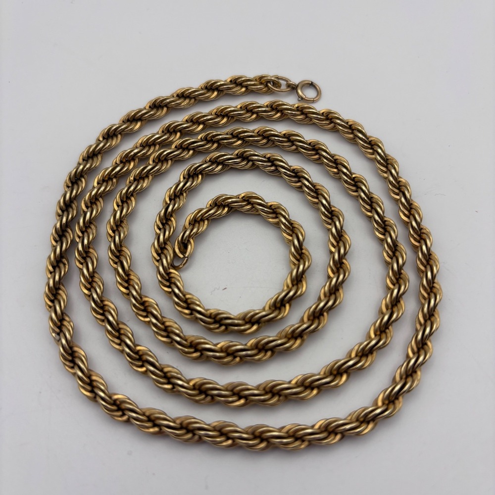 30" x 5mm 1/20 12K Gold Filled Heavy Rope Chain Necklace 51.20 Grams